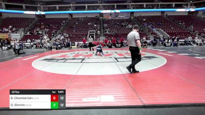 127 lbs Round Of 16 - Bryndin Chamberlain, Clearfield vs Dylan Slovick, Burgettstown