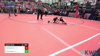 52 lbs Quarterfinal - Beckett Bergmann, Enid Youth Wrestling Club vs Koen Thurman, Sperry Wrestling Club