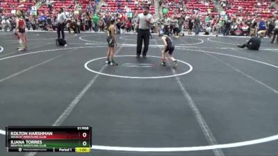 70 lbs Quarterfinal - Kolton Harshman, Wildcat Wrestling Club vs Iliana Torres, Newton Wrestling Club