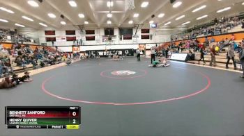 120 lbs Round 2 - Bennett Sanford, Greybull MS vs Henry Quiver, Lander Middle School
