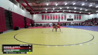 125 lbs Quarterfinal - Eczequiel Jaurrieta, Fresno City College vs Nathan Hernandez, Arizona Christian