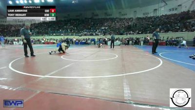 130 lbs Round Of 32 - Liam Ambrose, Central Middle School vs Tony Reinart, Newkirk