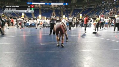 145 lbs 7th Place - Landon Hartman, Bellwood Antis vs Archer Beck, Armstrong