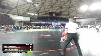 93 lbs Champ. Round 2 - Evelyn Emard, Team Scorpion Wrestling Club vs Landon Haggett, Cle Elum Mat Miners Wrestling Club