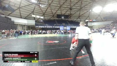 93 lbs Champ. Round 2 - Evelyn Emard, Team Scorpion Wrestling Club vs Landon Haggett, Cle Elum Mat Miners Wrestling Club