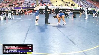 191 lbs Placement Matches (16 Team) - Emma Schreiber, Missouri Baptist University vs Maquoia Bernabe, University Of The Cumberlands