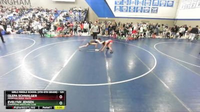 125 lbs Quarterfinal - Evelynn Jensen, Champions Wrestling Club vs Olepa Schwalger, Mountain Ridge Youth