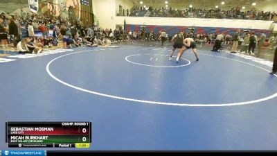 220 lbs Quarterfinal - Micah Burkhart, East Valley (Spokane) vs Sebastian Mosman, Lake City