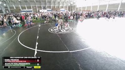 77 lbs Quarterfinal - Karli Francis, Southern Idaho Wrestling Club vs Scotlyn Hollingsworth, Sanderson Wrestling Academy