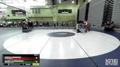 144 lbs Cons. Round 2 - Joshua Bowman, CHATSWORTH vs Bader Alwehaidah, GRANADA HILLS