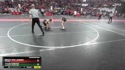 145 lbs Quarterfinal - Bryce Van Lannen, Pulaski vs Tyler Rabuck, Kewaskum Wrestling