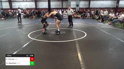 145 lbs Consi Of 8 #1 - Evan Correa, Unattached vs George Hamilton, Olympic