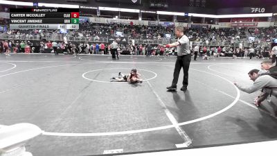 46 lbs Quarterfinal - Carter Mcculley, Claremore Wrestling Club vs Vincent Jimenez, Grindhouse/rising Sun