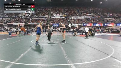 A - 138 lbs Quarterfinal - Jordan Warner, Frenchtown vs Haydan Frieboes, Custer Co. (Miles City)