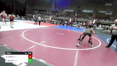 102 lbs Quarterfinal - Brayden Yakich, Black Fox Wrestling Academy vs Andrew Murillo, Unattached