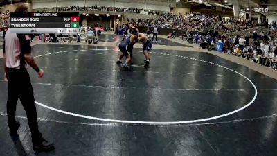 215 lbs Semis (4 Team) - Tyre Brown, Chattanooga Christian School vs Brandon Soto, Pope Saint John Paul II Preparatory School