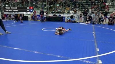 62 lbs Champ. Round 2 - Tighe Thomas, Boone Wrestling Club vs Thomas Omans, GHV Wrestling Club