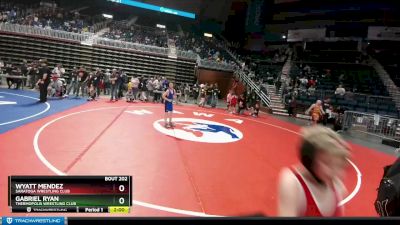 53 lbs Quarterfinal - Wyatt Mendez, Saratoga Wrestling Club vs Gabriel Ryan, Thermopolis Wrestling Club