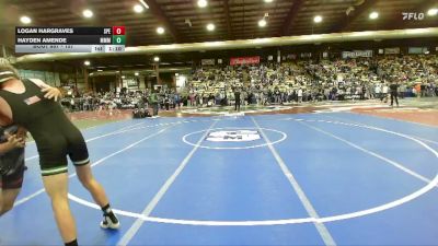 157 lbs Champ. Round 2 - Hayden Amende, Moorcroft Mat Masters vs Logan Hargraves, Spearfish