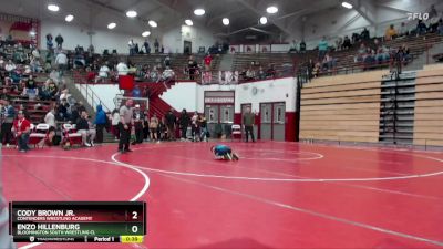 49 lbs Quarterfinal - Enzo Hillenburg, Bloomington South Wrestling Cl vs Cody Brown Jr., Contenders Wrestling Academy