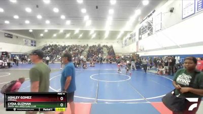 100 lbs Quarterfinal - Lydia Guzman, Santa Ana Wrestling Club vs Ashley Gomez, Imperial