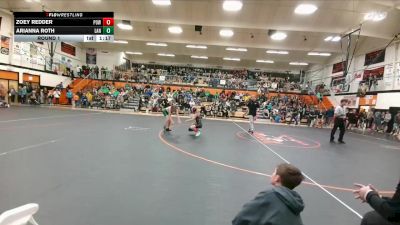 95-98 lbs Round 1 - Zoey Redder, Powell Middle School vs Arianna Roth, Lander Middle School