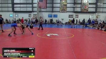 120 lbs Round 2 (3 Team) - Justin Jones, RIVER CITY WRESTLING CLUB vs Keaton Crawford, MOORE COUNTY BRAWLERS - SILVER