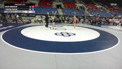 100 lbs Cons. Sub-rd Of 16 - Cole Wibholm, IA vs Keyen Taplin, KS