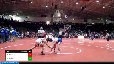 145 lbs Cons. Round 4 - Evan Wolf, Union County vs Diego Reyes, New Palestine