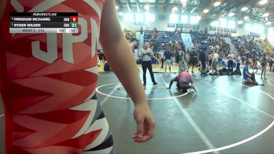 215 lbs Semifinal - Porter Loveland, Black Creek Wrestling Club vs Caleb Gaskin, Camden County Outsiders