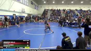 68-76 lbs Quarterfinal - Jennifer Wells, Team So Cal vs Isaiah Flores, Pounders WC