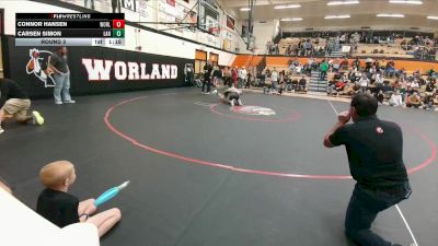 112-116 lbs Round 3 - Connor Hansen, Worland Middle School vs Carsen Simon, Lander Middle School