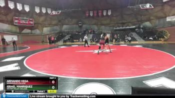 165 lbs 7th Place Match - Israel Manriquez, Victor Valley College vs Armando Vega, Bakersfield College