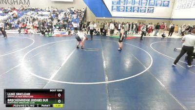 165 lbs Quarterfinal - Luke Sinclear, Uintah Jr High Wrestling vs Breckenridge (Ridge) Sube, Northside Wrestling Club