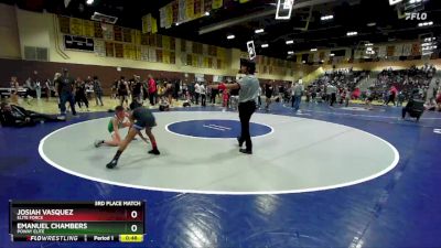70 lbs 3rd Place Match - Josiah Vasquez, Elite Force vs Emanuel Chambers, Poway Elite
