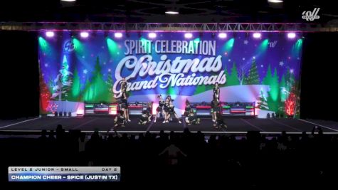 Champion Cheer - Spice (Justin TX) [2025 L2 Junior - Small Day 2] 2025 Spirit Celebration Christmas Grand Nationals