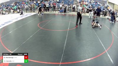 8U Boys - 62 lbs Champ. Round 1 - Carter Cornils, Yorktown Wrestling Club vs Briggs Mariteragi, Tennessee