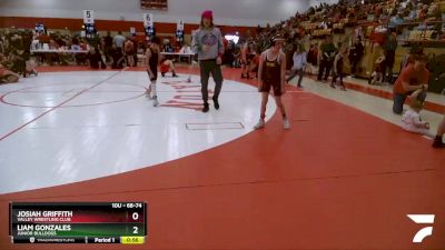 68-74 lbs Round 4 - Liam Gonzales, Junior Bulldogs vs Josiah Griffith, Valley Wrestling Club