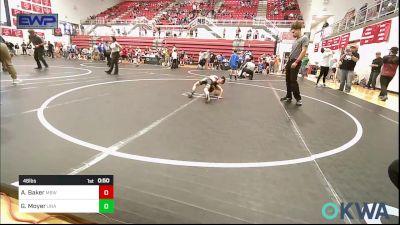 46 lbs Consi Of 8 #2 - Andrew Baker, Mustang Bronco Wrestling Club vs Griffyn Moyer, Unattached