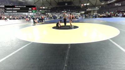 Girls 3A 100 lbs 3rd Place Match - Amaya Carrion, Shelton (Girls) vs Iaunny Ruiz, Hermiston (Girls)