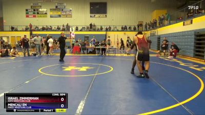 215 lbs Cons. Semi - Israel Zimmerman, Hays Wrestling Club vs Mencali En, Maize Wrestling Club