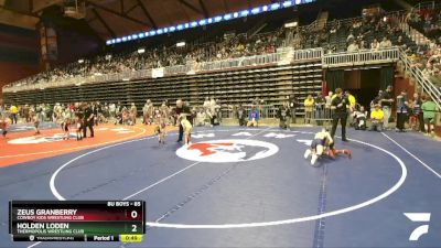 85 lbs Semifinal - Holden Loden, Thermopolis Wrestling Club vs Zeus Granberry, Cowboy Kids Wrestling Club