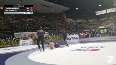 Schoolboys - 115 lbs Champ. Round 1 - Jake Gonzalez, Turlock Wrestling Club vs Jaxon Gladieux, Yuba Sutter Combat Wrestling Club