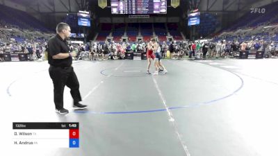 132 lbs Cons 16 #1 - Dominic Wilson, Texas vs Hayden Andrus, Pennsylvania