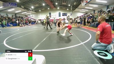 75 lbs Consi Of 8 #2 - Turner Smith, Hilldale Youth Wrestling Club vs Carter Caughman, Coweta Tiger Wrestling