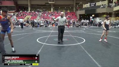 95 lbs Finals (2 Team) - Tyler Christensen, Honey Badger Wrestling Club vs Josiah Orozco, Midwest Elite