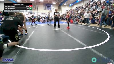 76 lbs Rr Rnd 2 - Jett Manning, Barnsdall Youth Wrestling vs Braden Abel, Salina Wrestling Club