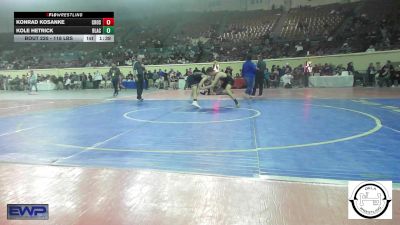 118 lbs Quarterfinal - Konrad Kosanke, Crossings Christian School vs Kole Hetrick, Blackwell