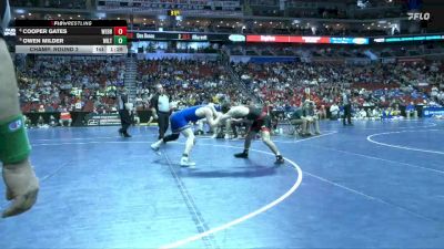 1A-165 lbs Champ. Round 2 - Owen Milder, Wilton vs Cooper Gates, West Branch