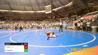 90 lbs Round Of 16 - Keaton Dietz, Cowboy Wrestling Club vs Barrett Casteel, Dendy Trained Wrestling